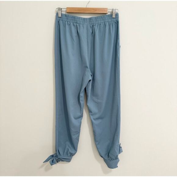 Lulus NWT Dusty Blue Tie Hem Jogger Pants - Picture 4 of 8